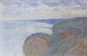 Claude Monet On the Cliff near Dieppe,Overcast Skies oil painting